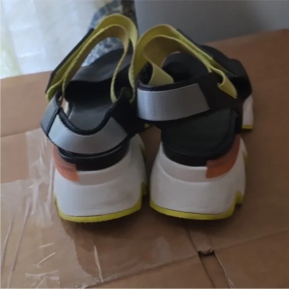 Sorel Black and Yellow Women's Sandals - Picture 2 of 4